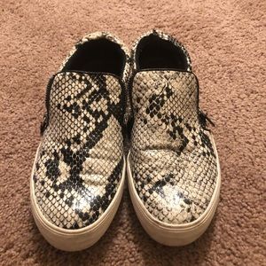 Snakeskin pleather sneakers